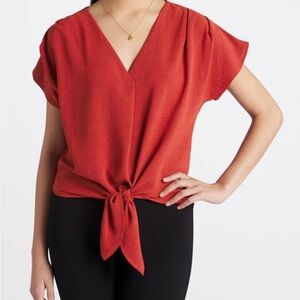 Beautiful red, tie front blouse by West K
Size XL
Practically brand new!